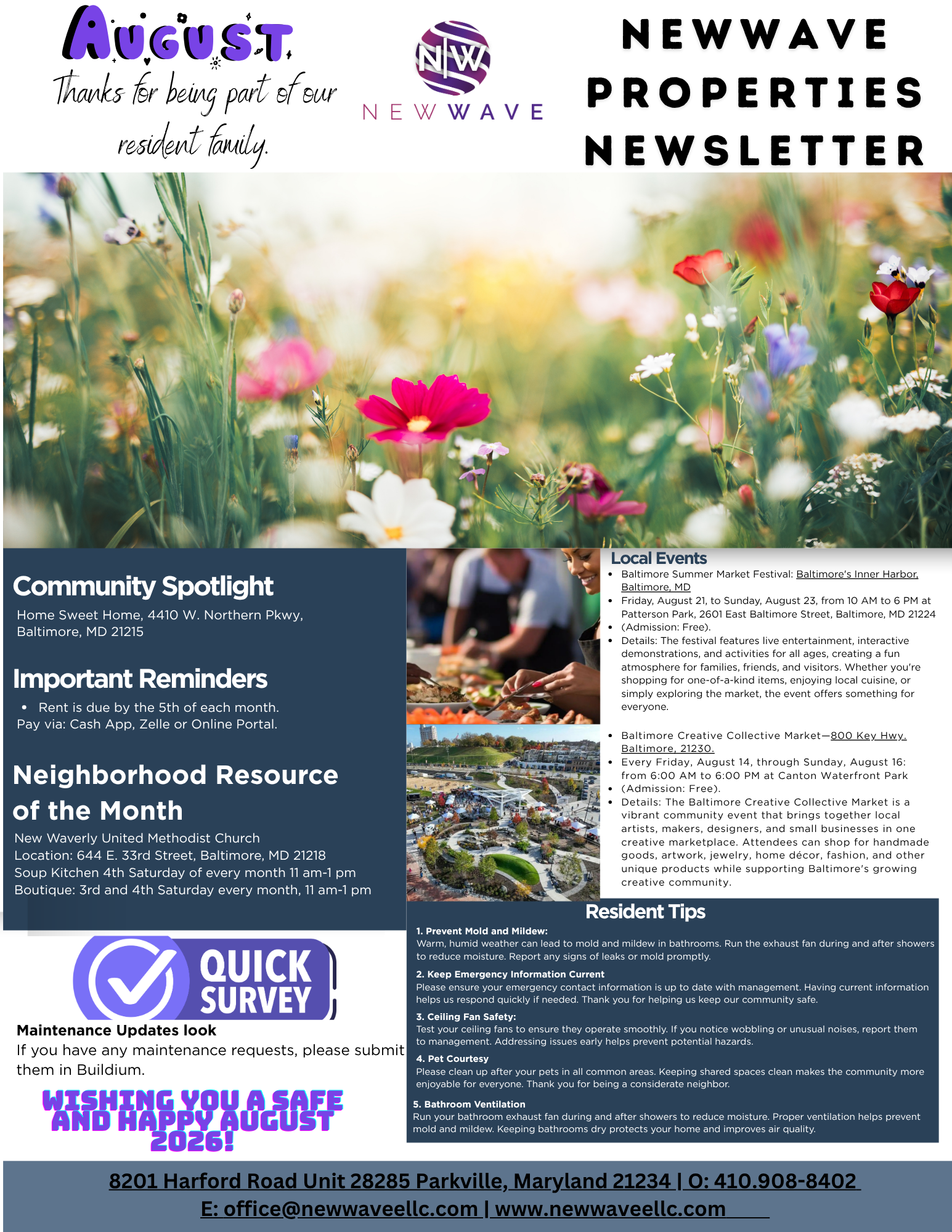 NewWave Properties August Newsletter
